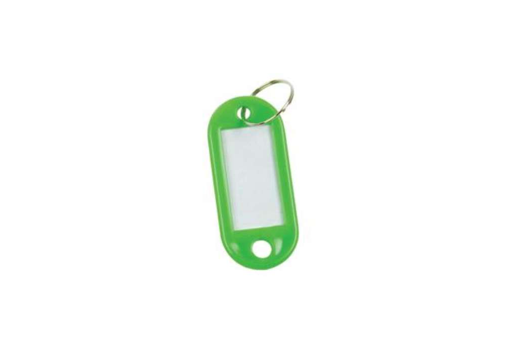 Immagine di Targhetta portachiavi Q-Connect standard in plastica 5x2,2 cm verde Confezione da 10 pezzi - KF10871