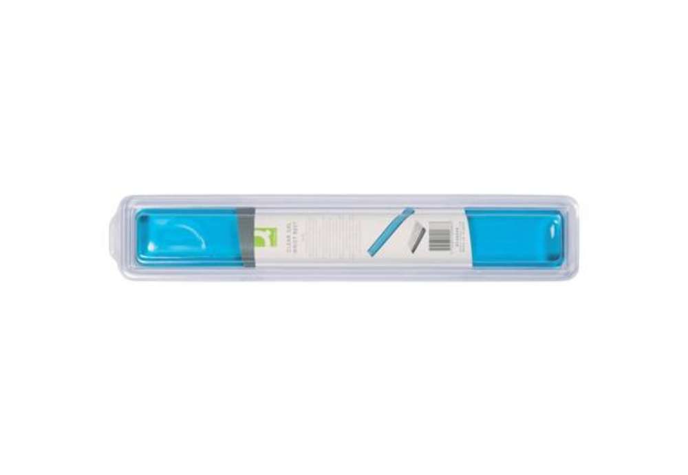 Immagine di Poggiapolsi da tastiera in gel Q-Connect 49x5,5x2,3 cm blu trasparente KF20088
