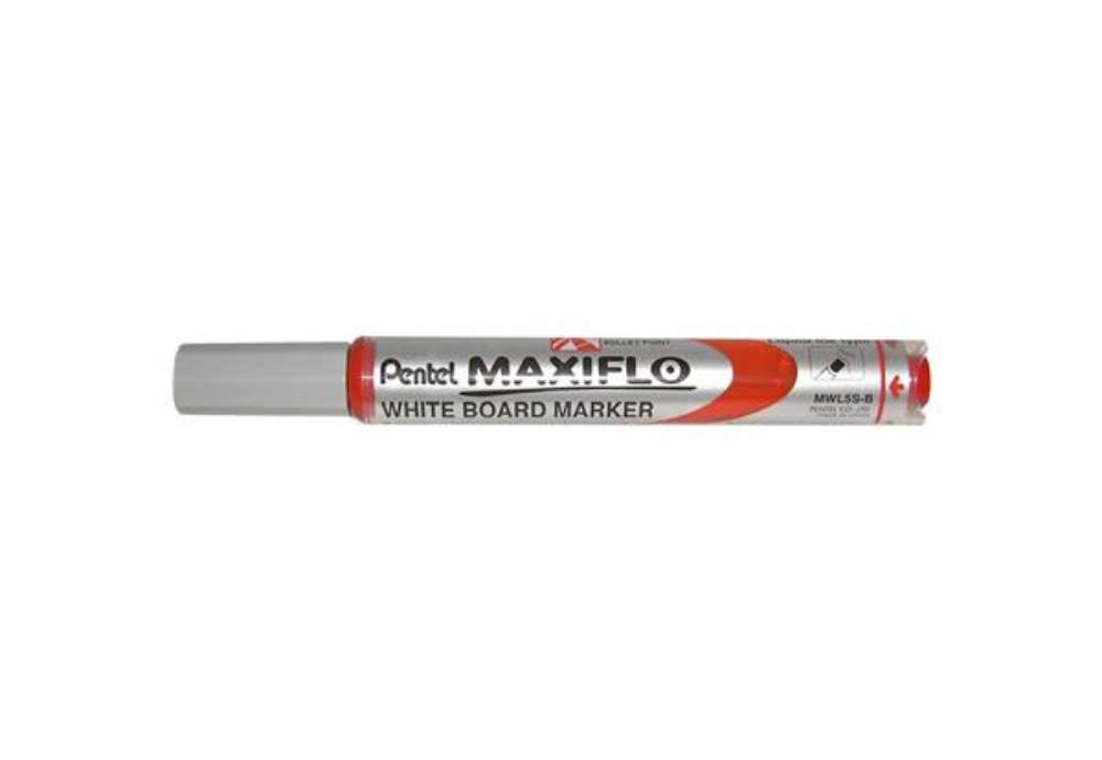 Immagine di Marcatore per lavagne bianche Pentel MAXIFLO punta conica 4,0 mm rosso MWL5S-B