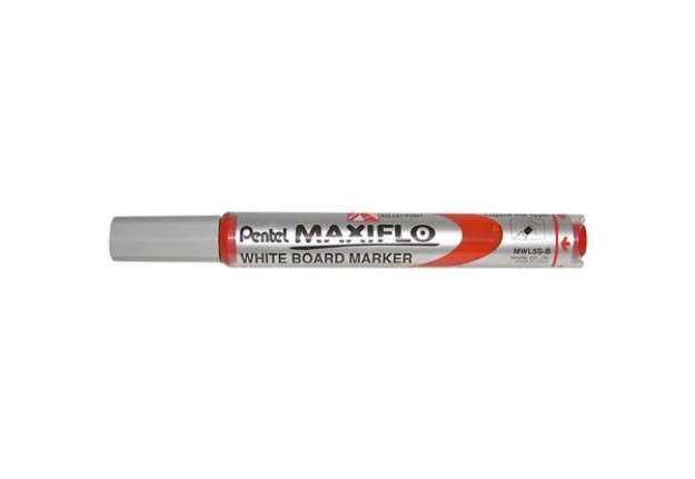 Immagine di Marcatore per lavagne bianche Pentel MAXIFLO punta conica 4,0 mm rosso MWL5S-B