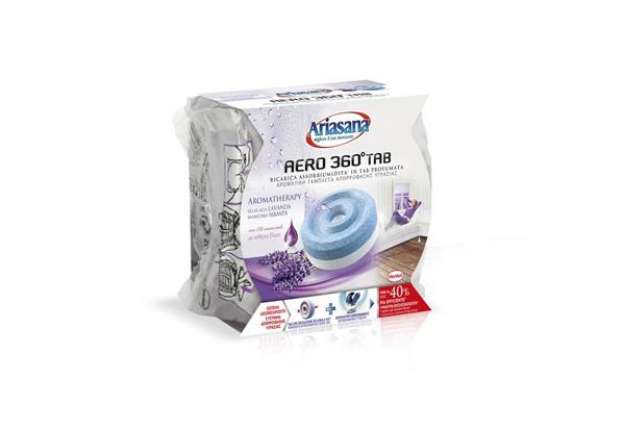 Immagine di Profumatori e mangiaumidità Ariasana Aero 360° ricarica tab lavanda 450 g. bianco/blu - 2631296