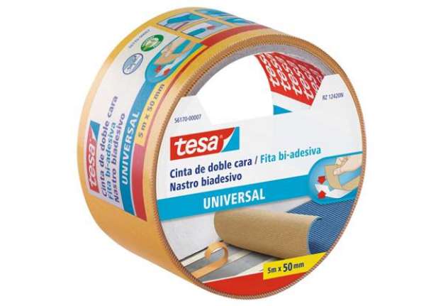 Immagine di Nastro biadesivo tesa Universale strappabile a mano 50 mm x 5 m bianco 56170-00007-11