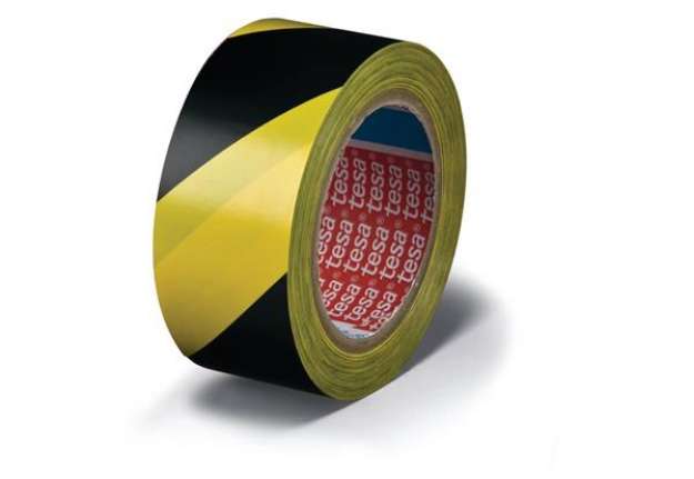 Immagine di Nastro per segnalazioni in PVC tesa tesaflex® 60760 rivestito gomma resina 50mmX33m giallo-nero - 60