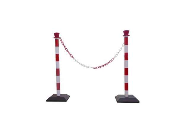 Immagine di Colonnina segnaletica in ABS Viso 950x50 mm bianco/rosso PPCSET40RB