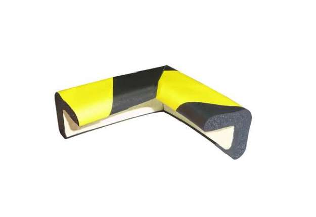 Immagine di Protezione segnaletica in gomma angolare e angolare Viso 3x3cm - 7x7 cm nero/giallo - PU30NJ