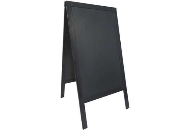 Immagine di Lavagna da terra a gesso liquido Securit® Sandwich in legno 70x120 cm nero - SBS-BL-120