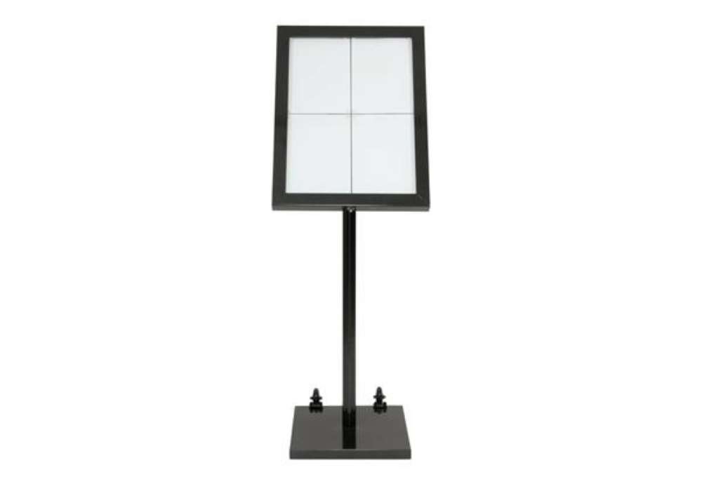 Immagine di Espositore luminoso a LED Securit® Black Star in metallo 46x41x136 cm nero MCS-4A4-BL-SET