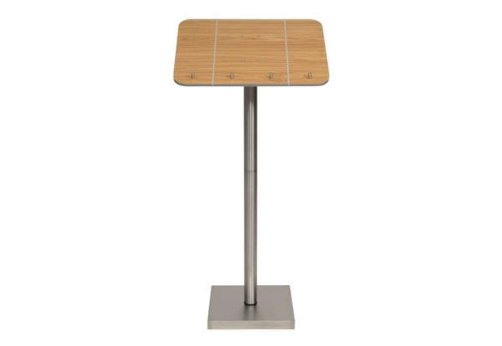 Immagine di Leggio portamenù Securit® in legno e acciaio 54x36x115 cm naturale MCS-115-TE