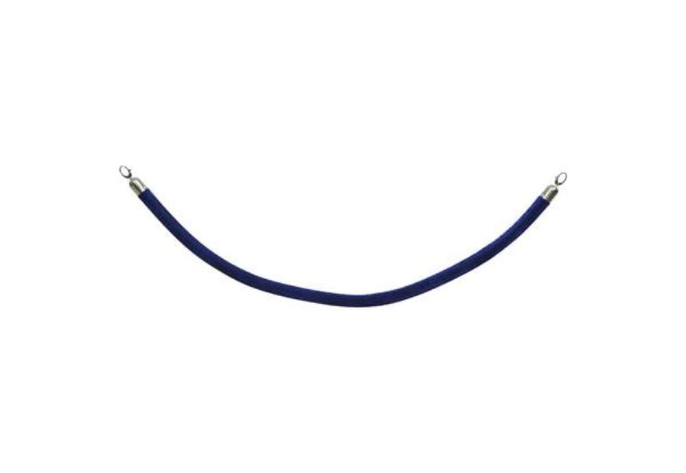 Immagine di Cordone in velluto Securit® con finiture in cromo 1,5 m blu RS-CLRP-CHBU