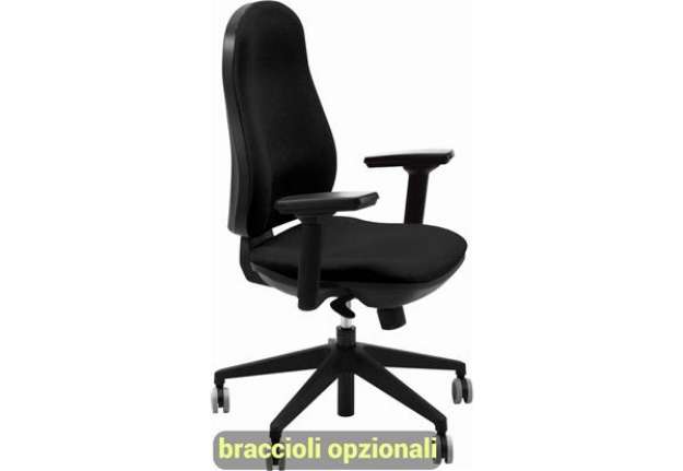 Immagine di Sedia operativa girevole Unisit Ariel AIER Eco smart rivestimento ignifugo - nero - AIER/IN