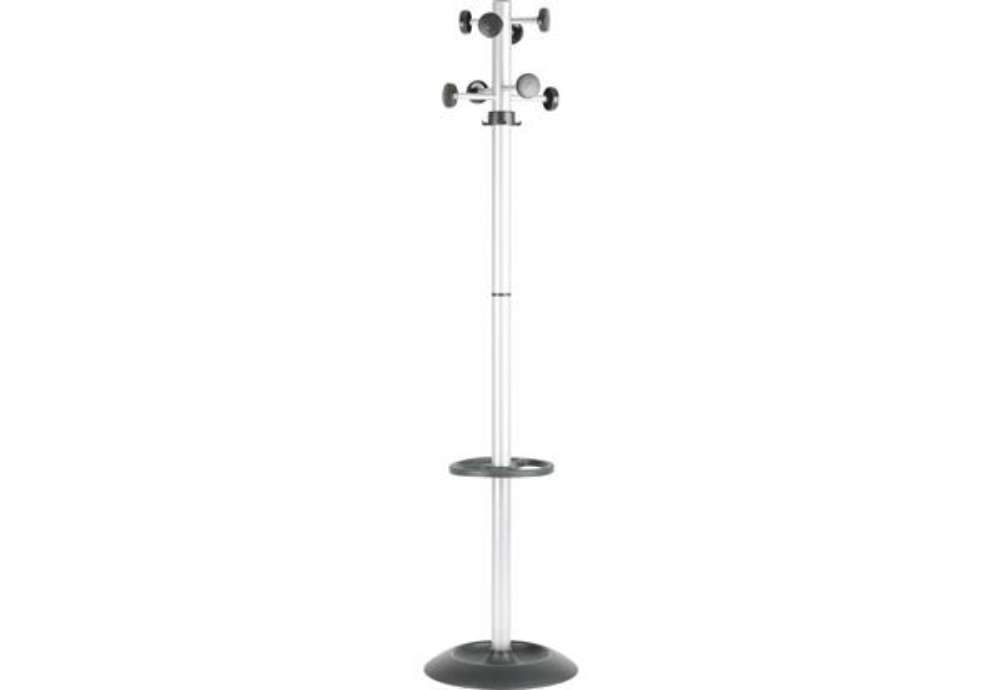 Immagine di Appendiabiti da terra Unisit Totem con portaombrelli  h. 172 cm - 8 appendini grigio - APUTO/G