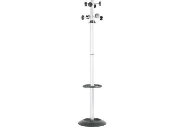 Immagine di Appendiabiti da terra Unisit Totem con portaombrelli  h. 172 cm - 8 appendini grigio - APUTO/G