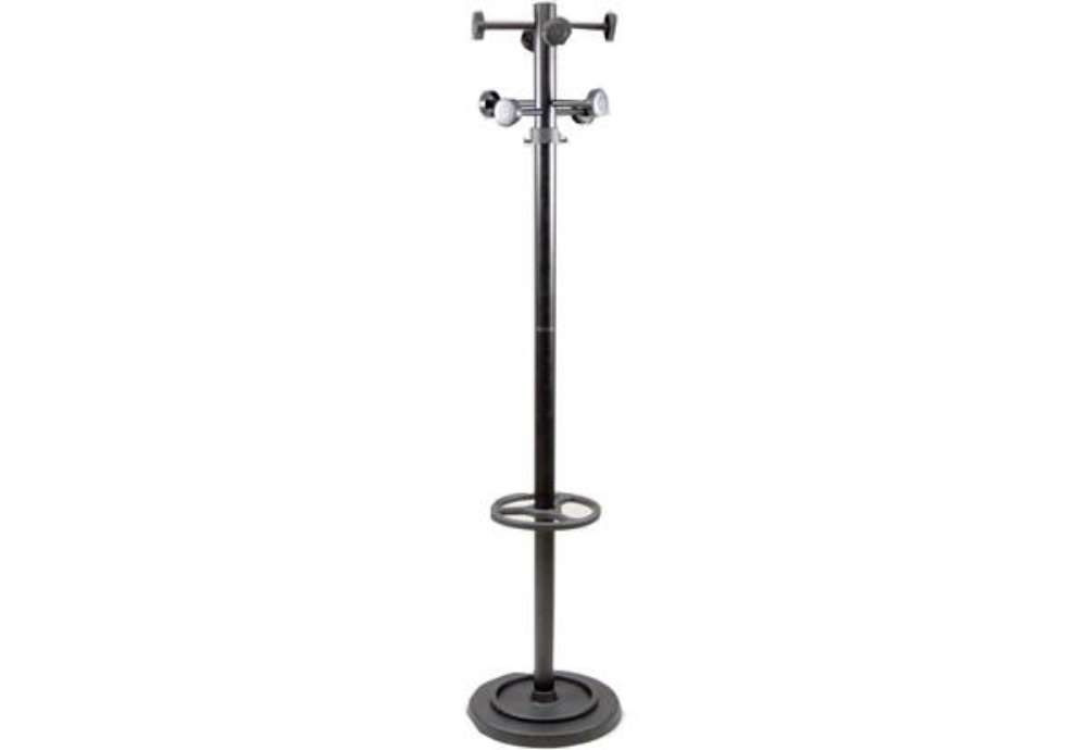 Immagine di Appendiabiti da terra Unisit Totem con portaombrelli  h. 172 cm - 8 appendini nero - APUTO/N