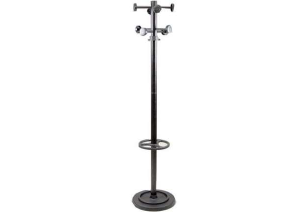 Immagine di Appendiabiti da terra Unisit Totem con portaombrelli  h. 172 cm - 8 appendini nero - APUTO/N