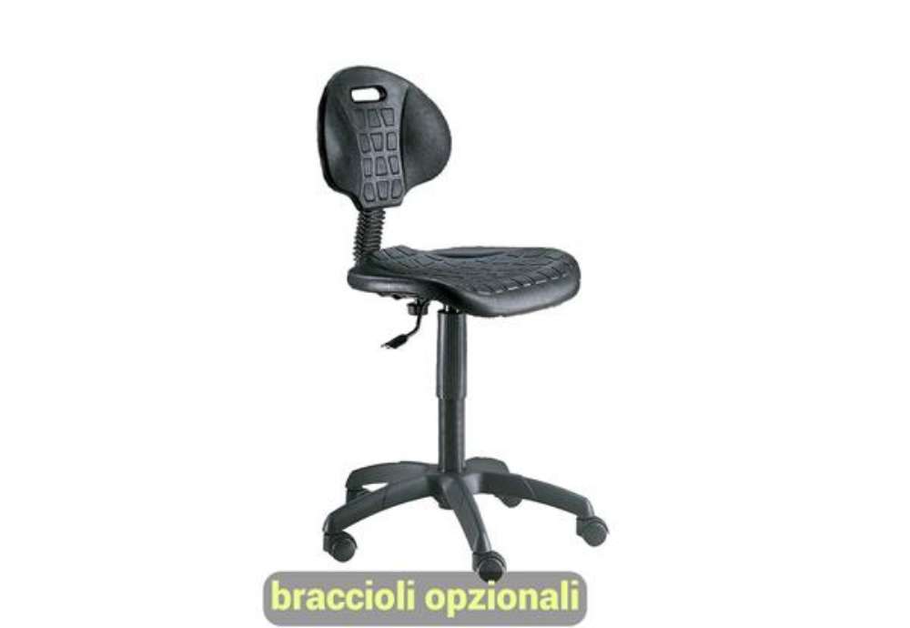 Immagine di Sgabello tecnico Unisit Esos EOE3 basso poliuterano integrale nero - EOE3