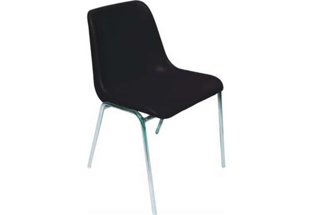 Immagine di Sedia visitatore Unisit Esse ESC 4 gambe acciaio cromato - schienale fisso nero Conf. 5 pezzi - ESC/