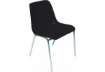 Immagine di Sedia visitatore Unisit Esse ESC 4 gambe acciaio cromato - schienale fisso nero Conf. 5 pezzi - ESC/