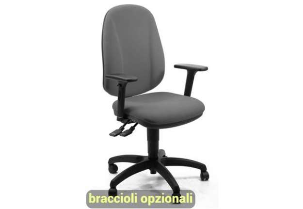 Immagine di Sedia operativa girevole Unisit Giano GIGI Eco Smart rivestimento PPL grigio chiaro - braccioli opzi