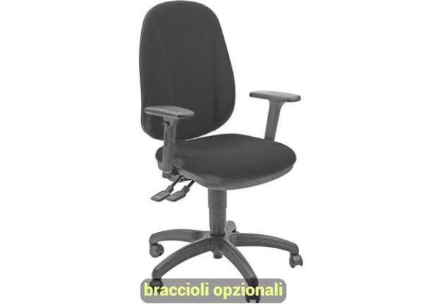 Immagine di Sedia operativa girevole Unisit Giano GIGI Eco Smart rivestimento PPL nero - braccioli opzionali - G