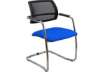 Immagine di Sedia visitatore con slitta Unisit Lithium LTLTN - schienale in rete nero - rivestimento Eco blu - L