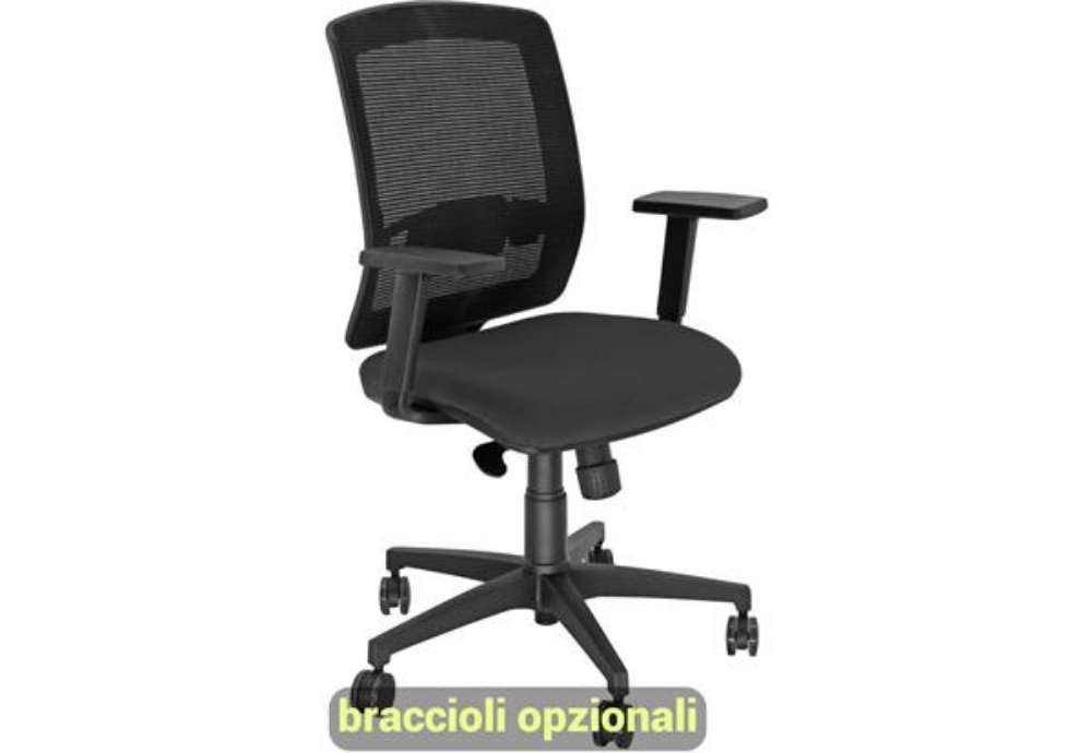 Immagine di Sedia semidirezionale girevole Unisit Molly MLA - schienale in rete nero - rivestimento ignifugo ner