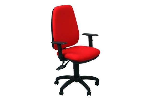 Immagine di Sedia operativa girevole Unisit Teti TETE Eco Smart - rivestimento Eco rosso - braccioli regolabili