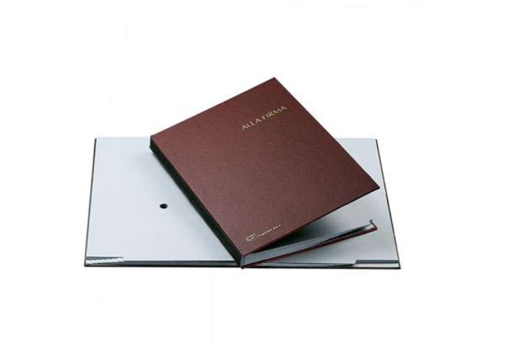 Immagine di Libro firma Fraschini in carta-cartoncino con 14 scomparti 24x34 cm blu - 614-A-DB
