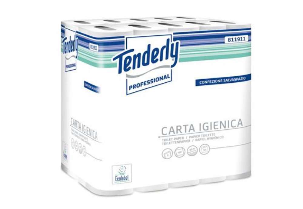 Immagine di Carta igienica Tenderly salvaspazio 2 veli 30 rotoli da 160 strappi - 811911U