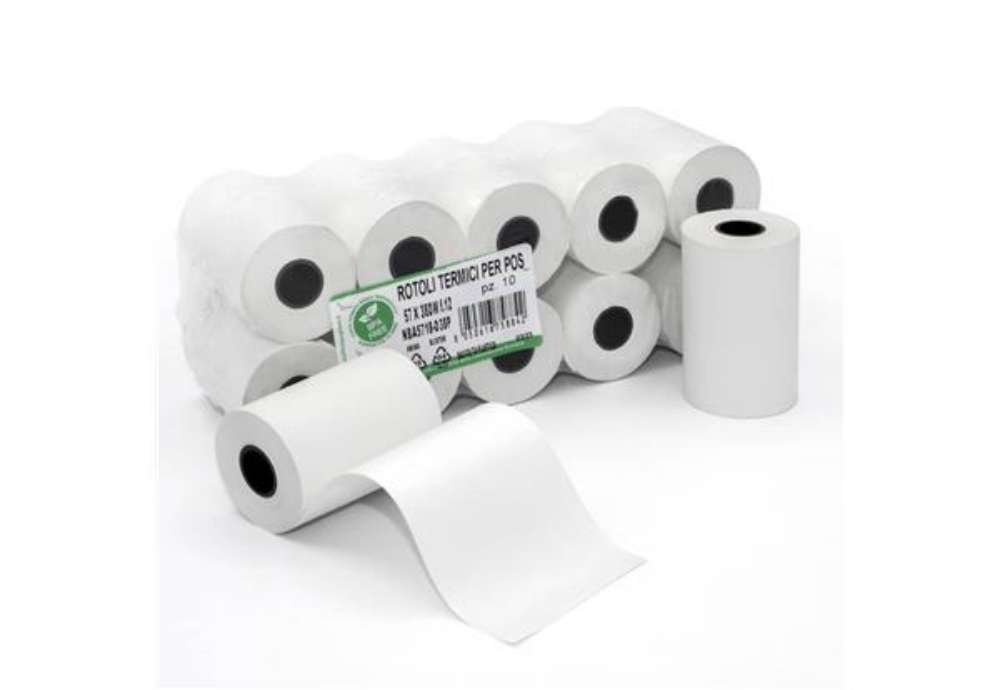 Immagine di Rotoli POS Rotolificio Pugliese BPA Free Exclusive carta termica 57 mm x 20 m 48 g/m² f. 12 mm - cf.