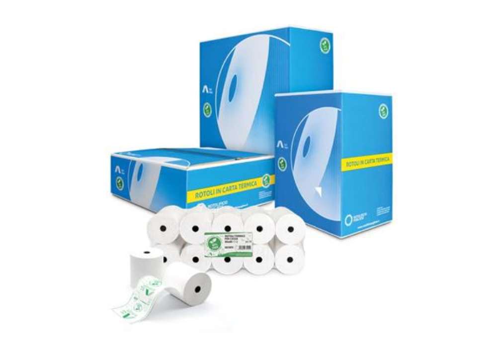 Immagine di Rotoli registratore di cassa Rotolificio Pugliese Exclusive BPA FREE 60 mm x 30 m 55 g/m² - f. 12 mm
