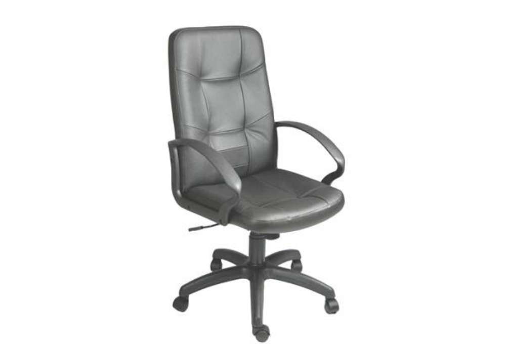 Immagine di Poltrona direzionale girevole Unisit Auriga AUPU Eco Smart - rivestimento ecopelle nero con bracciol