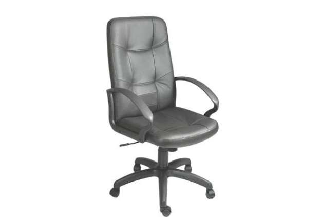 Immagine di Poltrona direzionale girevole Unisit Auriga AUPU Eco Smart - rivestimento ecopelle nero con bracciol