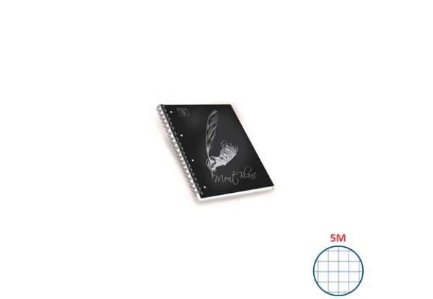 Immagine di Quaderni spiralati A4 Pigna Mont Blanc Soft Touch assortiti - rigatura 5 mm - 100 ff - Conf. 5 pezzi