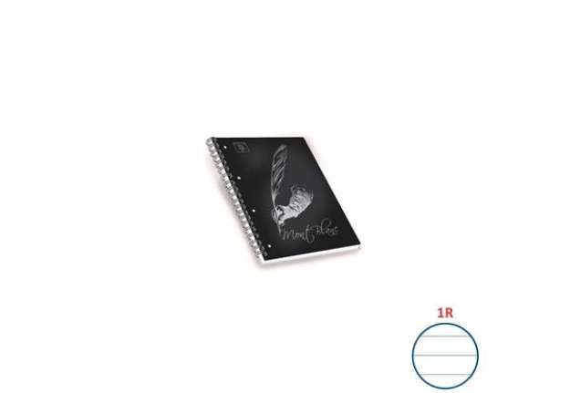 Immagine di Quaderni spiralati A4 Pigna Mont Blanc Soft Touch assortiti - rigatura 1R - 100 ff - Conf. 5 pezzi -