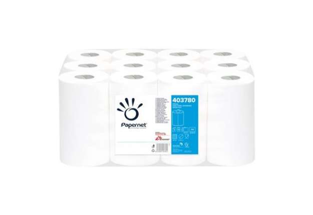 Immagine di Asciugamani in Rotolo a devolgimento Papernet - 163 strappi - 2 veli - 21,4x35 cm - Conf. 12 pezzi -