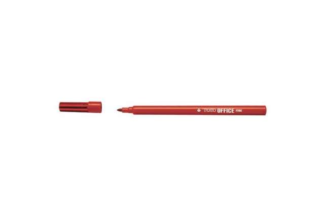 Immagine di Marcatori punta in fibra TRATTO Office punta conica 0,7 mm rosso Conf. 12 pezzi - 730502