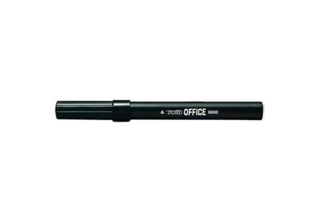 Immagine di Marcatori punta in fibra TRATTO Office punta conica 2 mm nero Conf. 12 pezzi - 731603