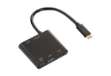 Immagine di Adattatore Multiport HAMA 4in1 USB C / 2xUSB A, USB Type C, HDMI nero 7135729