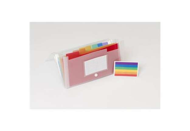 Immagine di Classificatore Crystal Colours chiusura bottone 14x26 cm - 7 scomparti - cristallo - 55398E