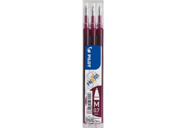 Immagine di Refill penne a sfera Pilot Frixion Ball e Clicker 0,7 mm rosso vino Set 3 pezzi – 6852