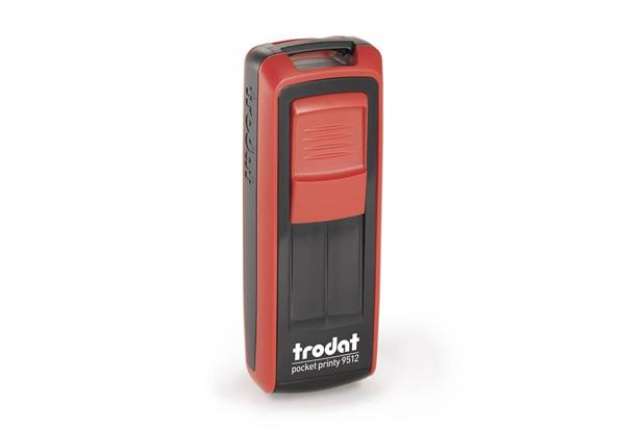 Immagine di Timbri autoinchiostranti tascabili Trodat Pocket Printy 9512 47x18 mm nero/rosso - 149168