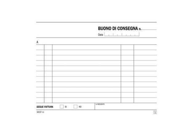 Immagine di Blocco buoni di consegna data ufficio 11,5x16,5 cm - 50x2 copie autoricalcanti DU161570000
