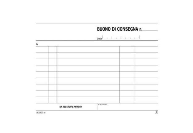 Immagine di Blocco buoni di consegna data ufficio 11,5x16,5 cm - 33x3 copie autoricalcanti DU161583300