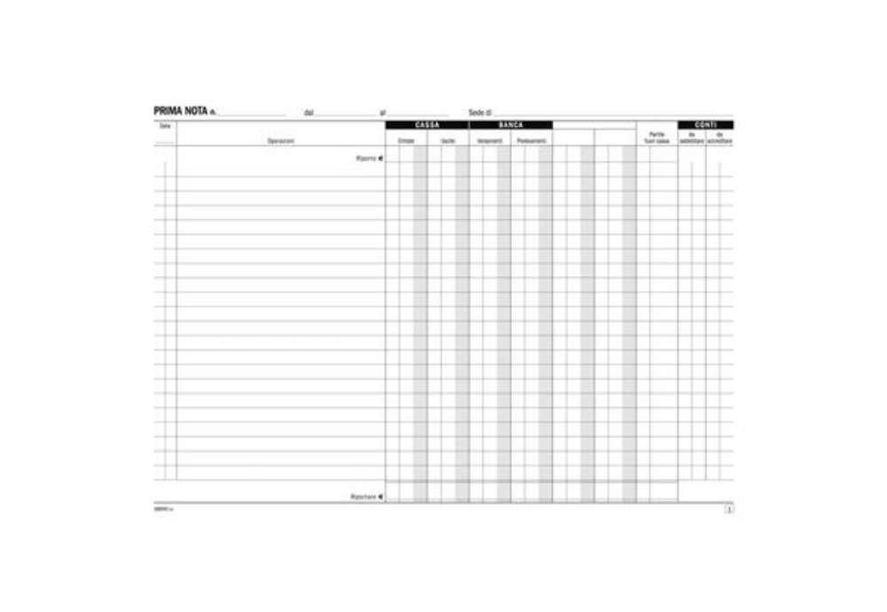 Immagine di Blocco prima nota cassa Data Ufficio 21,5x29,7 cm - 50x2 copie autoricalcanti DU16804C000