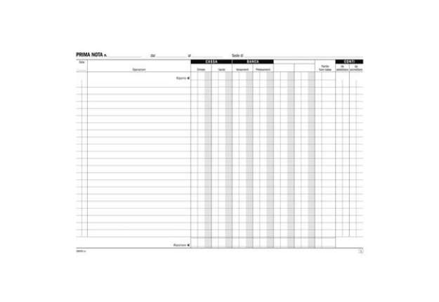 Immagine di Blocco prima nota cassa Data Ufficio 21,5x29,7 cm - 50x2 copie autoricalcanti DU16804C000