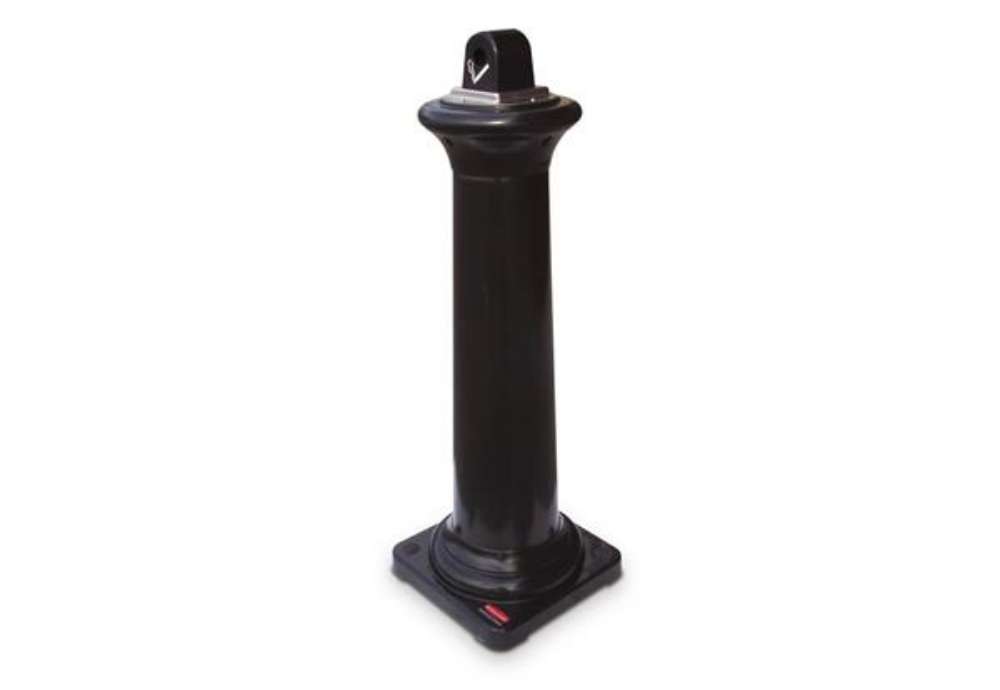 Immagine di Posacenere colonna in resina Rubbermaid GroundsKeeper™ Tuscan H 102,9 cm - Ø 40 cm nero FG9W3000BLA