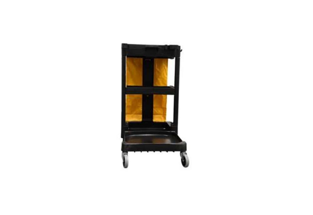 Immagine di Carrello per pulizie Janitor Rubbermaid nero - ruote 2 fisse 2 mobili 116,8x55,2x97,5 cm - 1805985