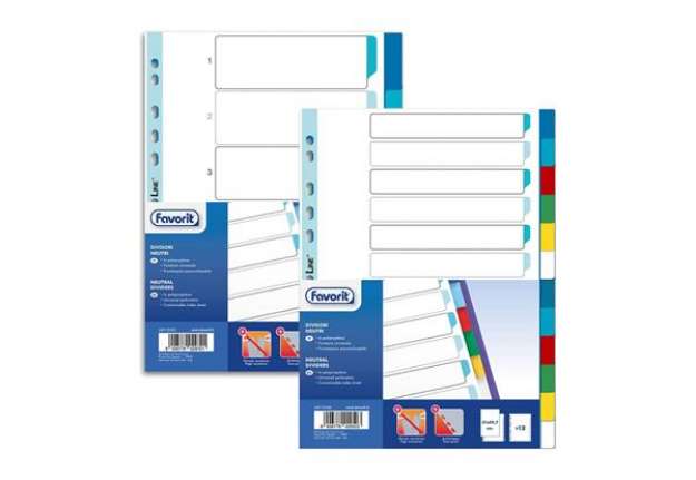 Immagine di Divisore intercalare neutro Favorit 1-6 A4 PPL 400132501