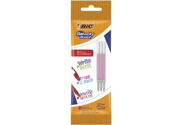 Immagine di Refill BIC Gelocity Illusion Pouch 0,7 mm rosso Conf. 3 pezzi - 964821