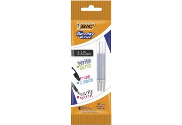 Immagine di Refill BIC Gelocity Illusion Pouch 0,7 mm nero Conf. 3 pezzi - 964820